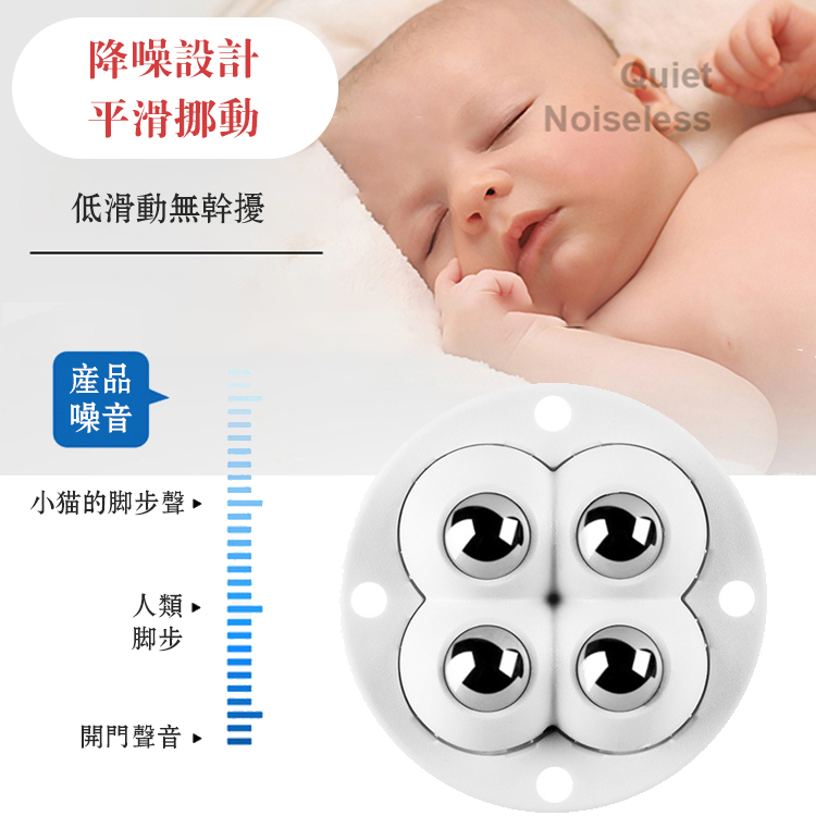 順滑省力家用粘貼式萬向滾珠滑輪