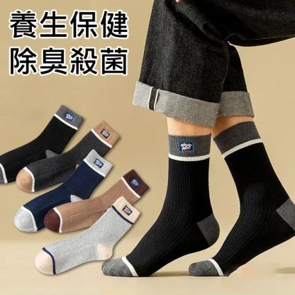 男士羅口中筒襪
