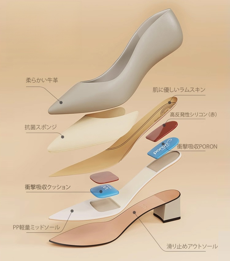 【工場直販】本革プレーンパンプス