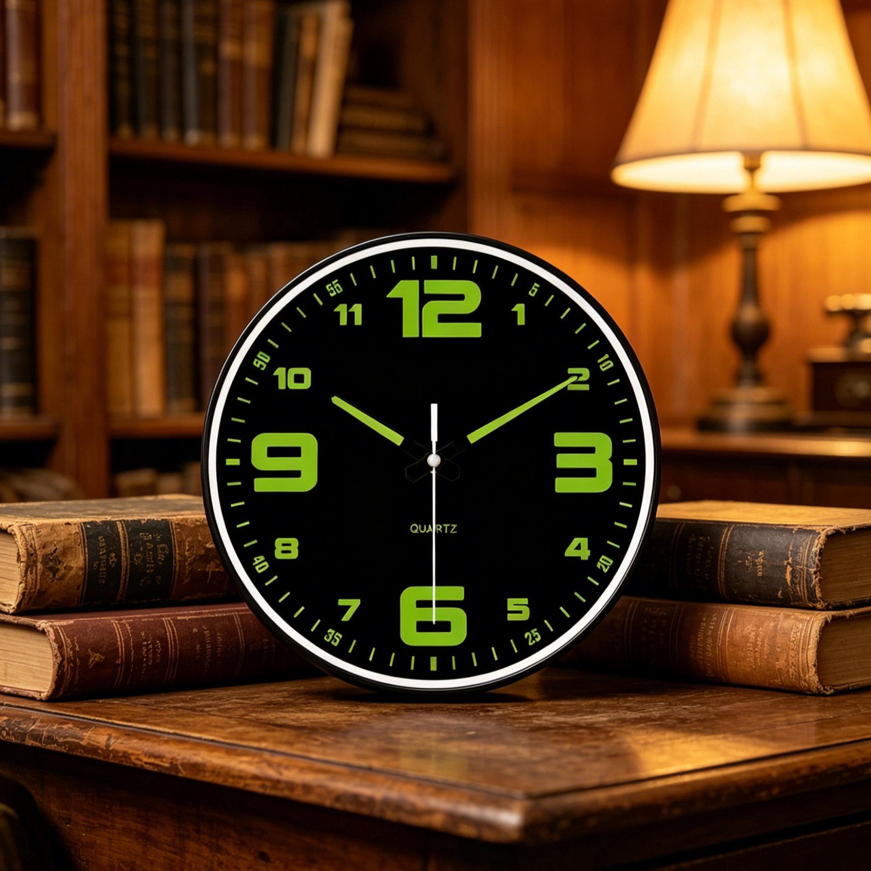 นาฬิกาแขวนผนัง 8 นิ้ว รุ่นเงียบพิเศษ | มีพรายน้ำสว่างกลางคืน | ดีไซน์มินิมอล ไม่รบกวนการนอน