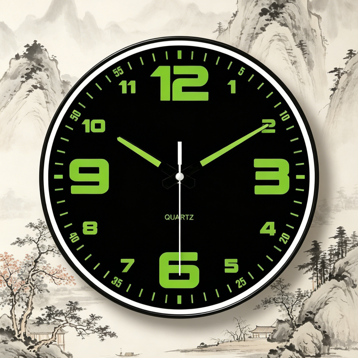 นาฬิกาแขวนผนัง 8 นิ้ว รุ่นเงียบพิเศษ | มีพรายน้ำสว่างกลางคืน | ดีไซน์มินิมอล ไม่รบกวนการนอน