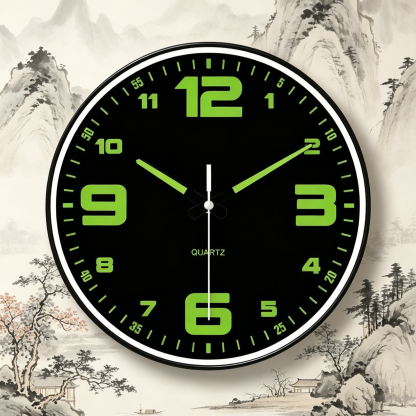 นาฬิกาแขวนผนัง 8 นิ้ว รุ่นเงียบพิเศษ | มีพรายน้ำสว่างกลางคืน | ดีไซน์มินิมอล ไม่รบกวนการนอน