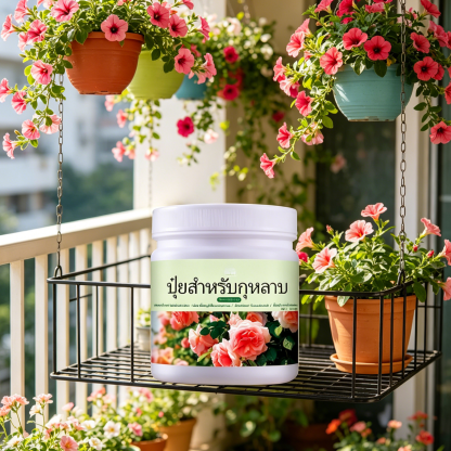 ปุ๋ยเร่งดอก สูตรเข้มข้น บำรุงดอกใหญ่ สีสด ขั้วเหนียว สำหรับกุหลาบ กล้วยไม้ และไม้ดอกทุกชนิด