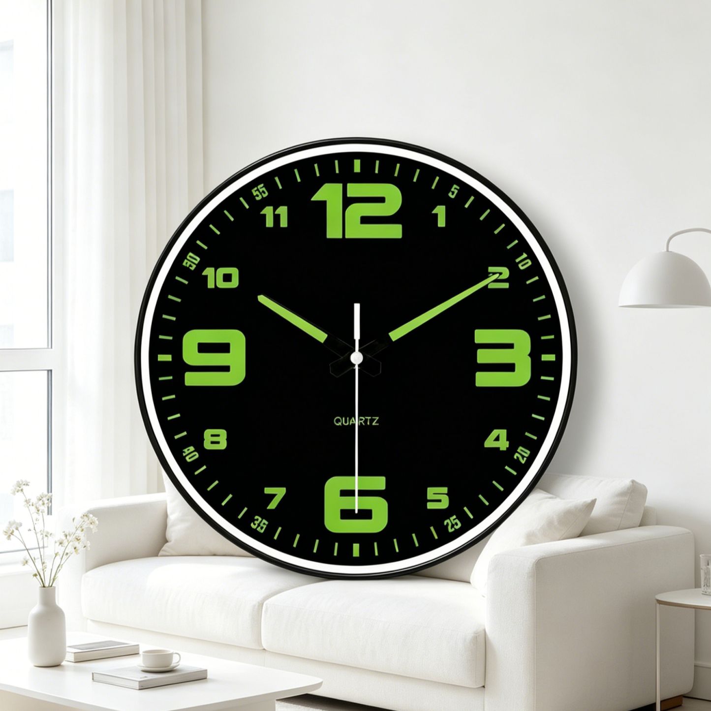 นาฬิกาแขวนผนัง 8 นิ้ว รุ่นเงียบพิเศษ | มีพรายน้ำสว่างกลางคืน | ดีไซน์มินิมอล ไม่รบกวนการนอน