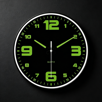 นาฬิกาแขวนผนัง 8 นิ้ว รุ่นเงียบพิเศษ | มีพรายน้ำสว่างกลางคืน | ดีไซน์มินิมอล ไม่รบกวนการนอน