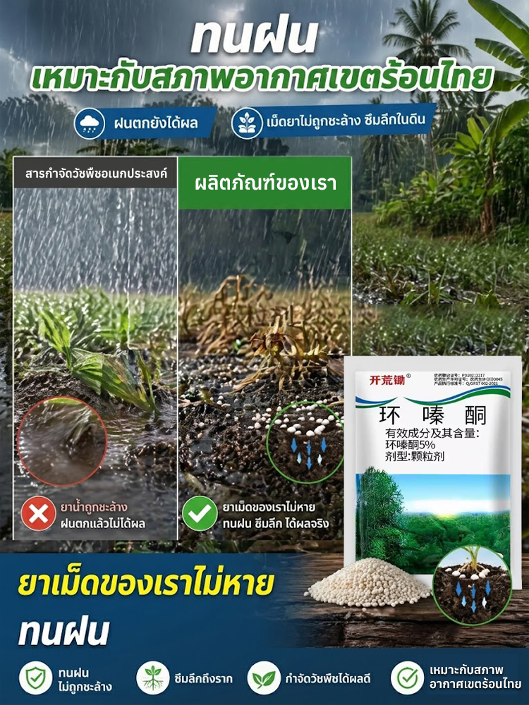 ยากำจัดวัชพืชแบบเม็ด | หญ้าตายยันรากแก้ว | ปลอดภัยต่อพืชปลูก