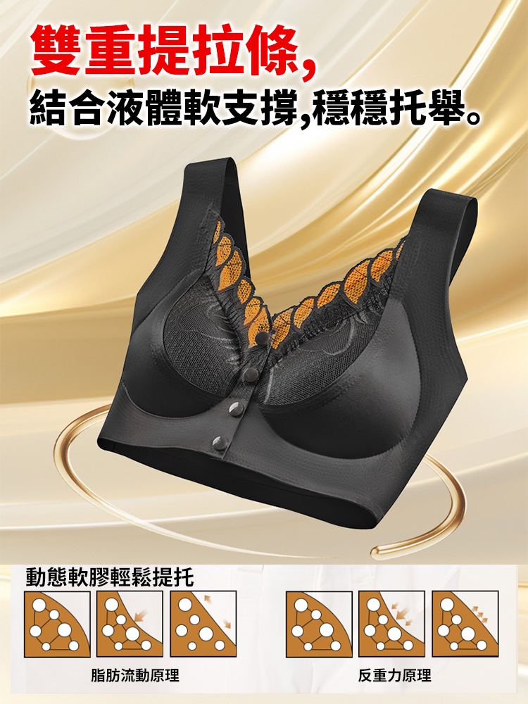 美背抹胸罩聚攏胸罩，前開扣1秒穿脫，提拉不跑杯，穿整天都不悶
