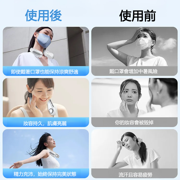 【十秒止汗】無葉100檔掛脖風扇
