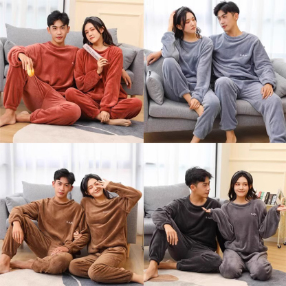 加厚升級男女同款珊瑚絨睡衣