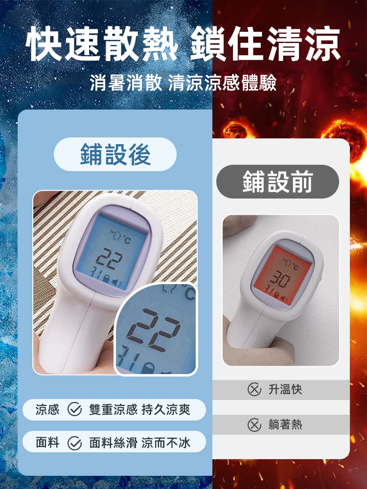 【會呼吸的布料】涼感冰絲防滑沙發墊