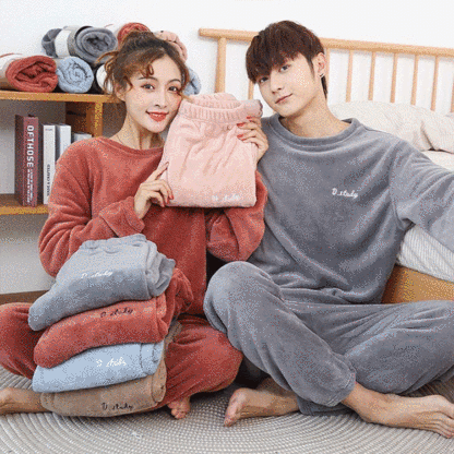 加厚升級男女同款珊瑚絨睡衣