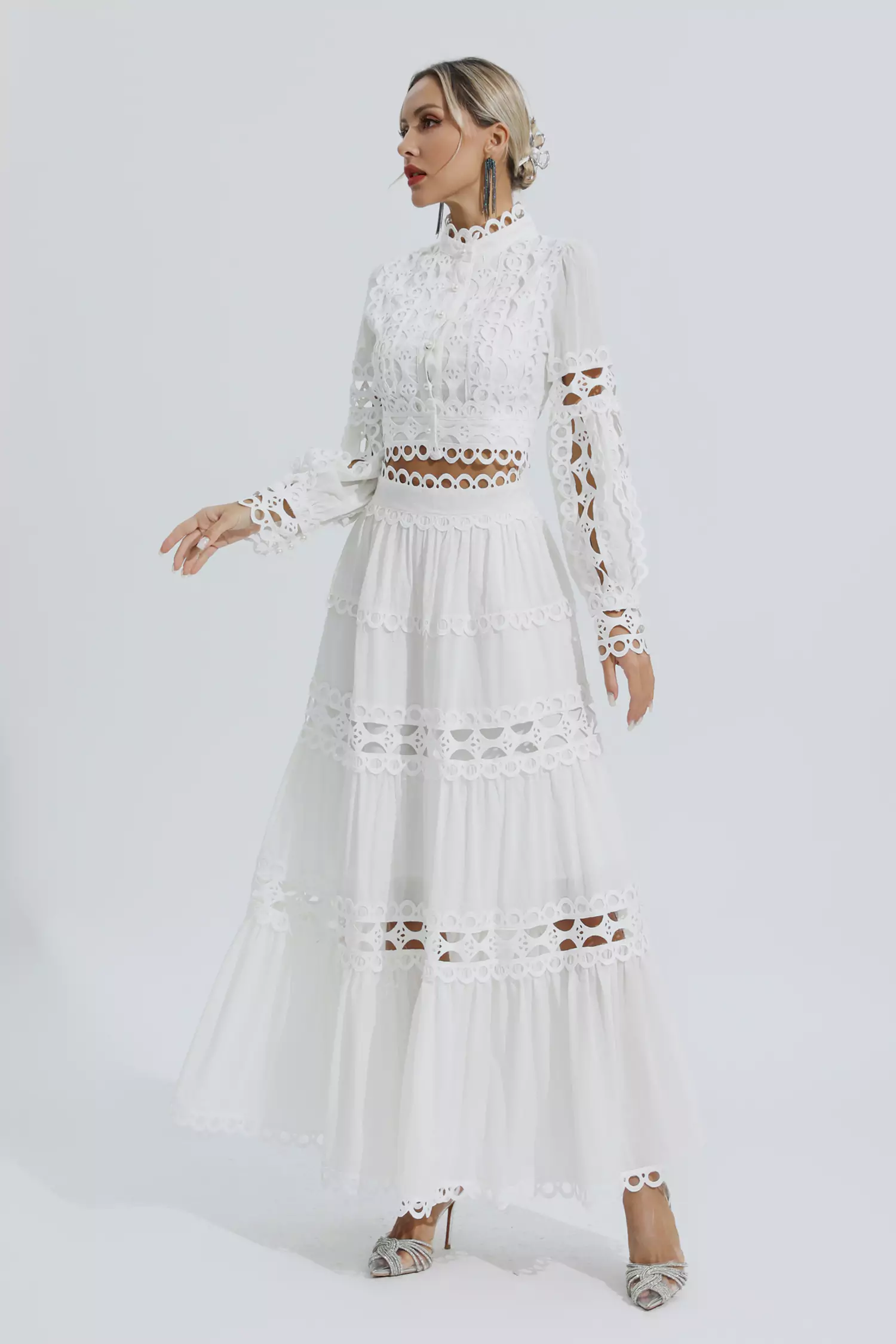 Sunflower White Lace Hollow Set