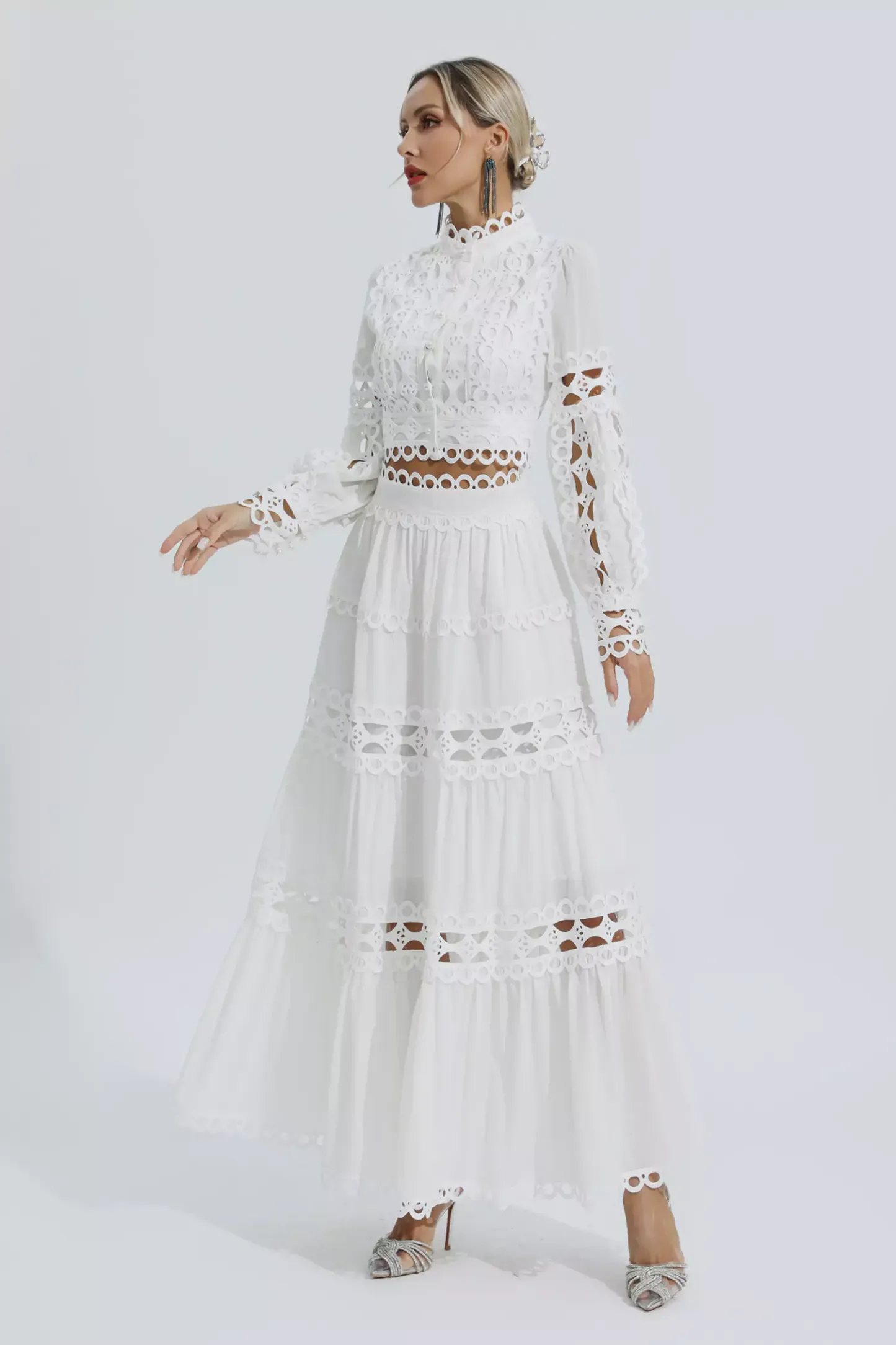 Sunflower White Lace Hollow Set