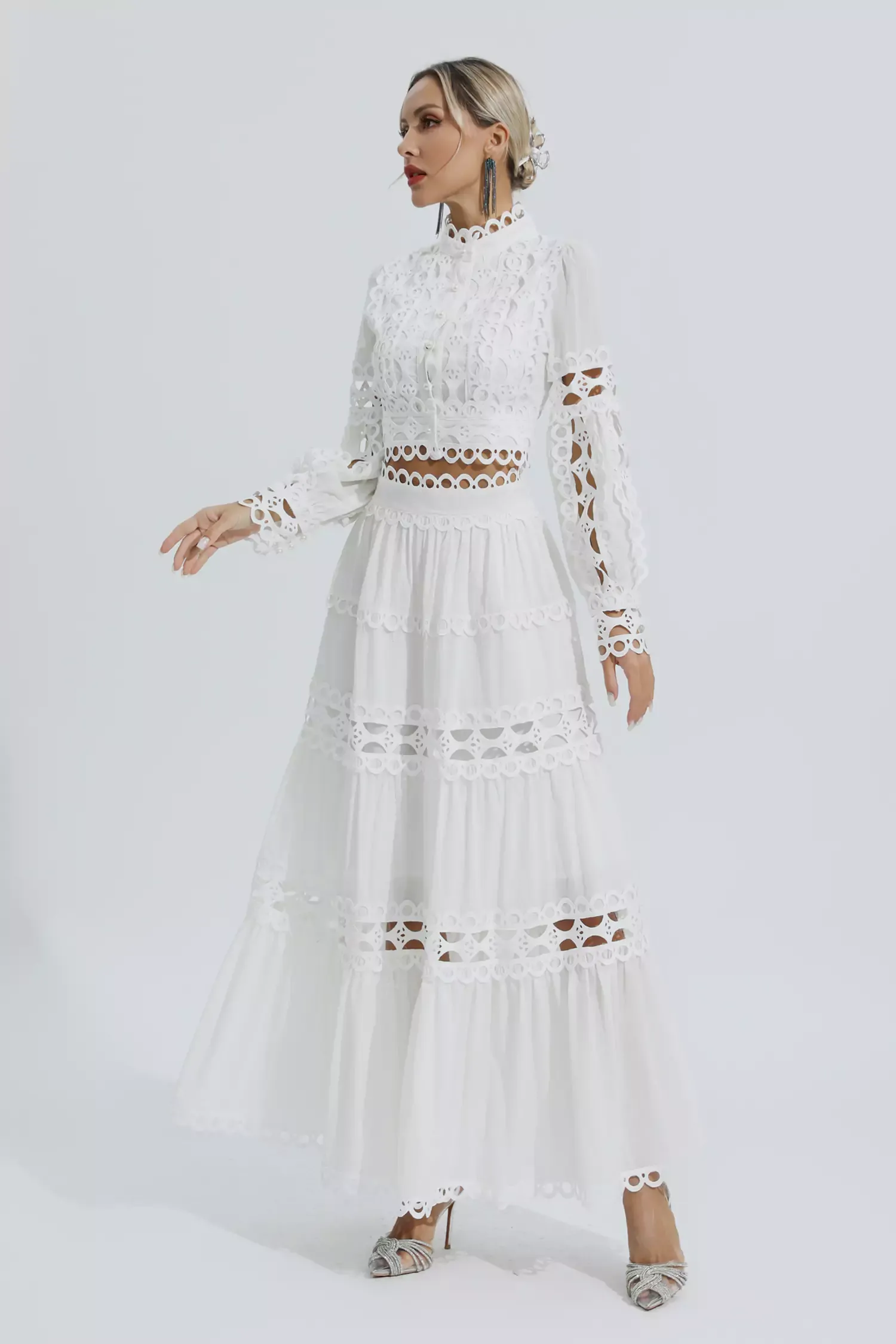 Sunflower White Lace Hollow Set