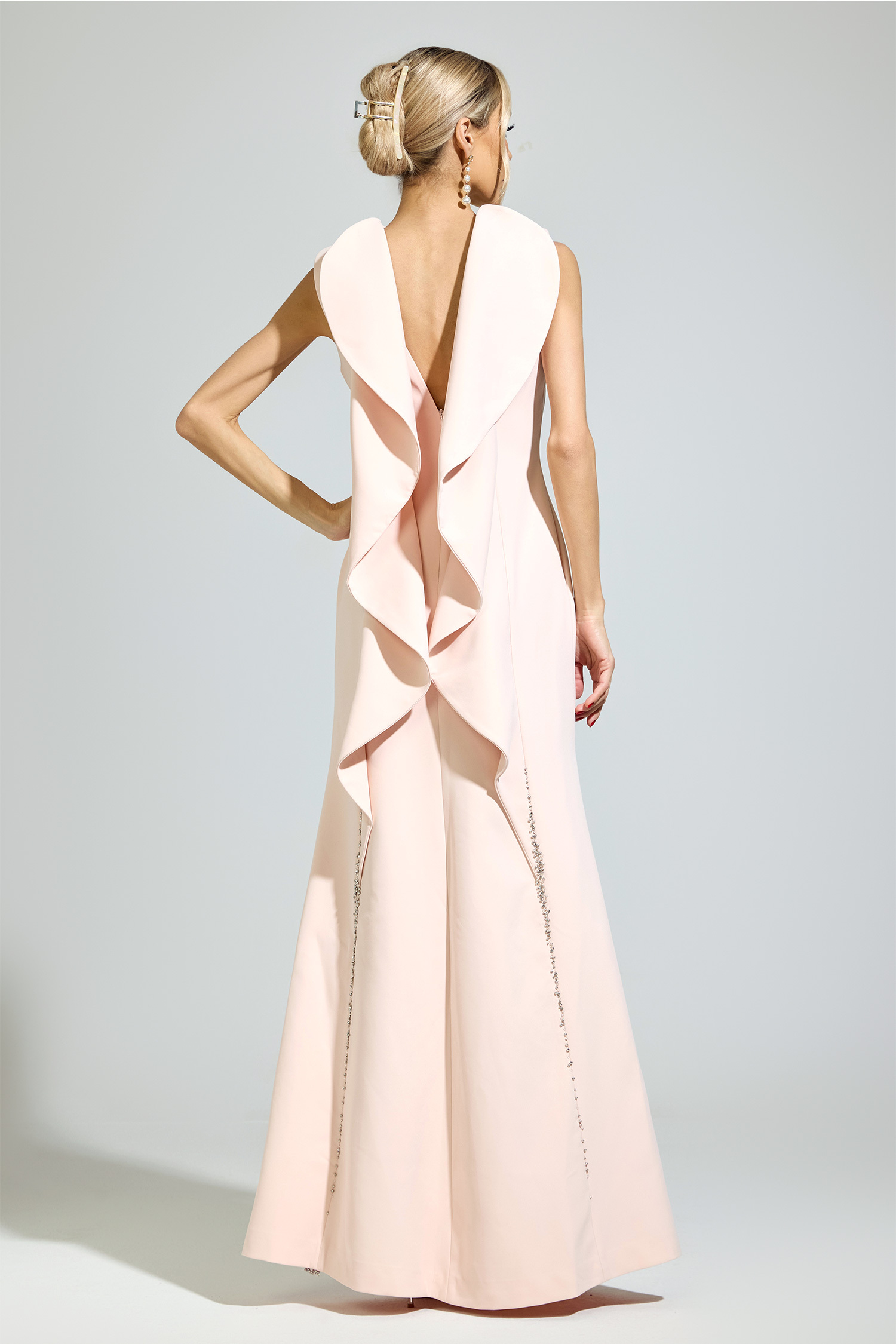 Marx Pink Backless Formal Dress