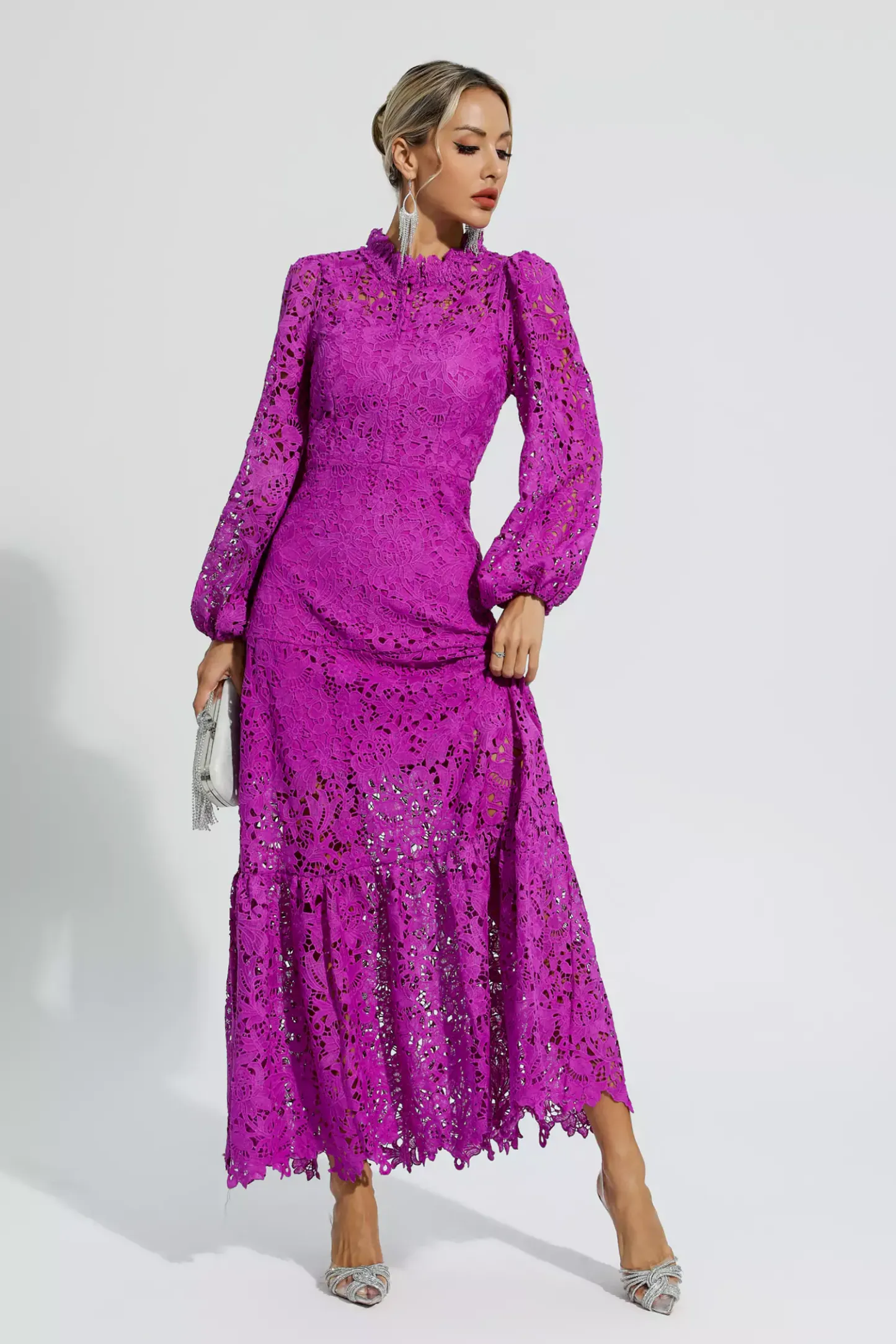 Truman Purple Cut Out Long Sleeve Dress
