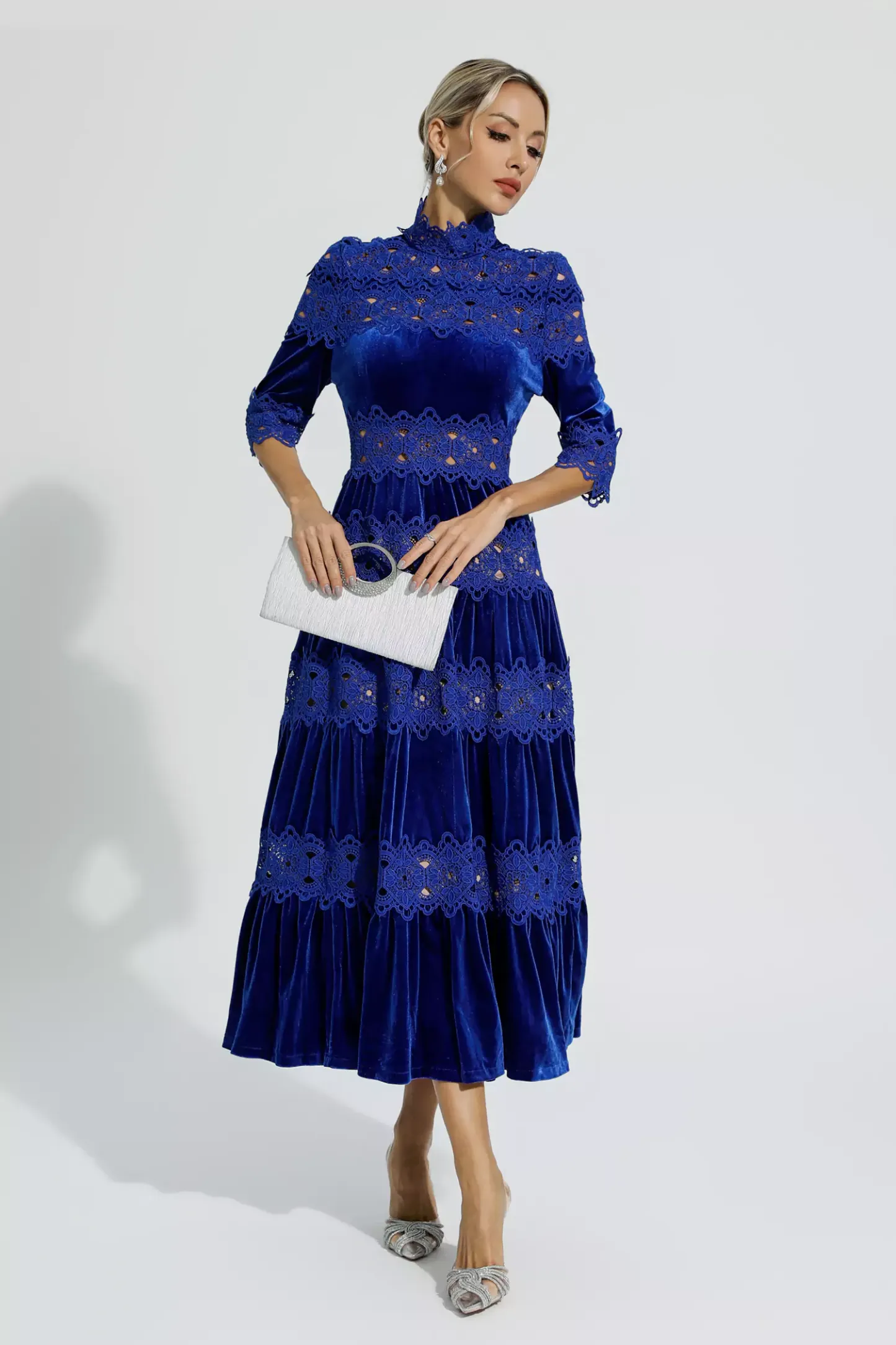 Eliot Blue Cut Out Long Sleeve Dress