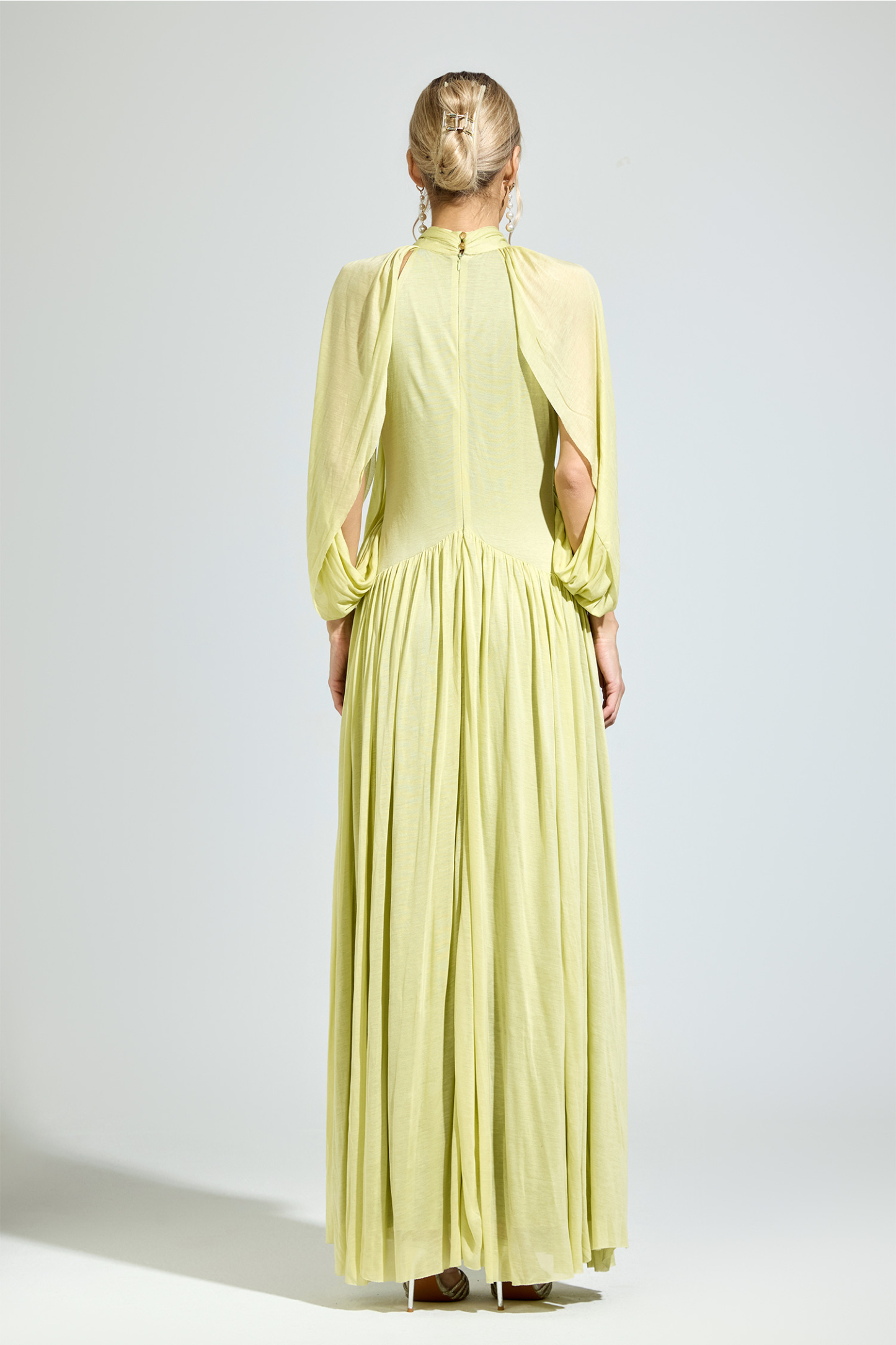 Luhmann​ Green Pleated Sweater Dress