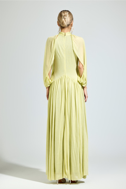 Luhmann​ Green Pleated Sweater Dress