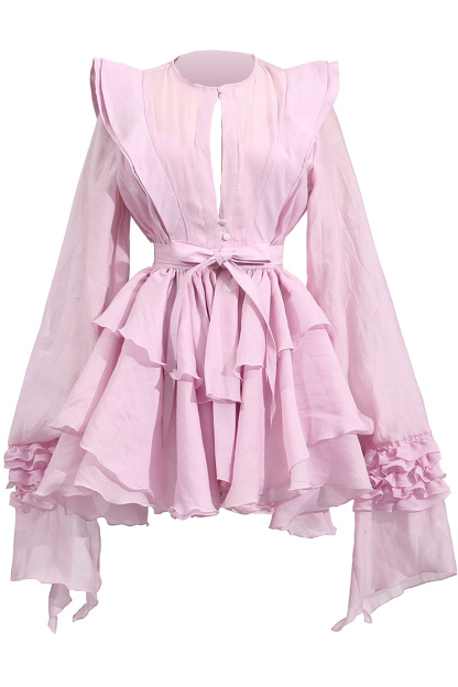 Dorothea Pink Ruffled Dress