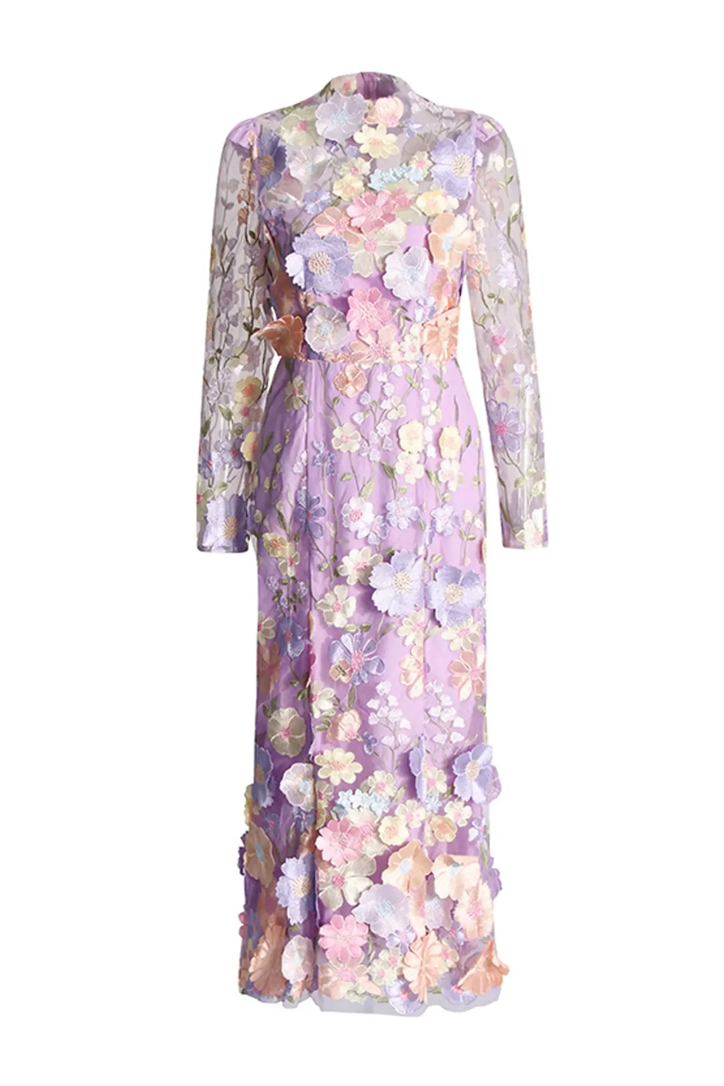 Priestley Purple Flower Embroidered Dress