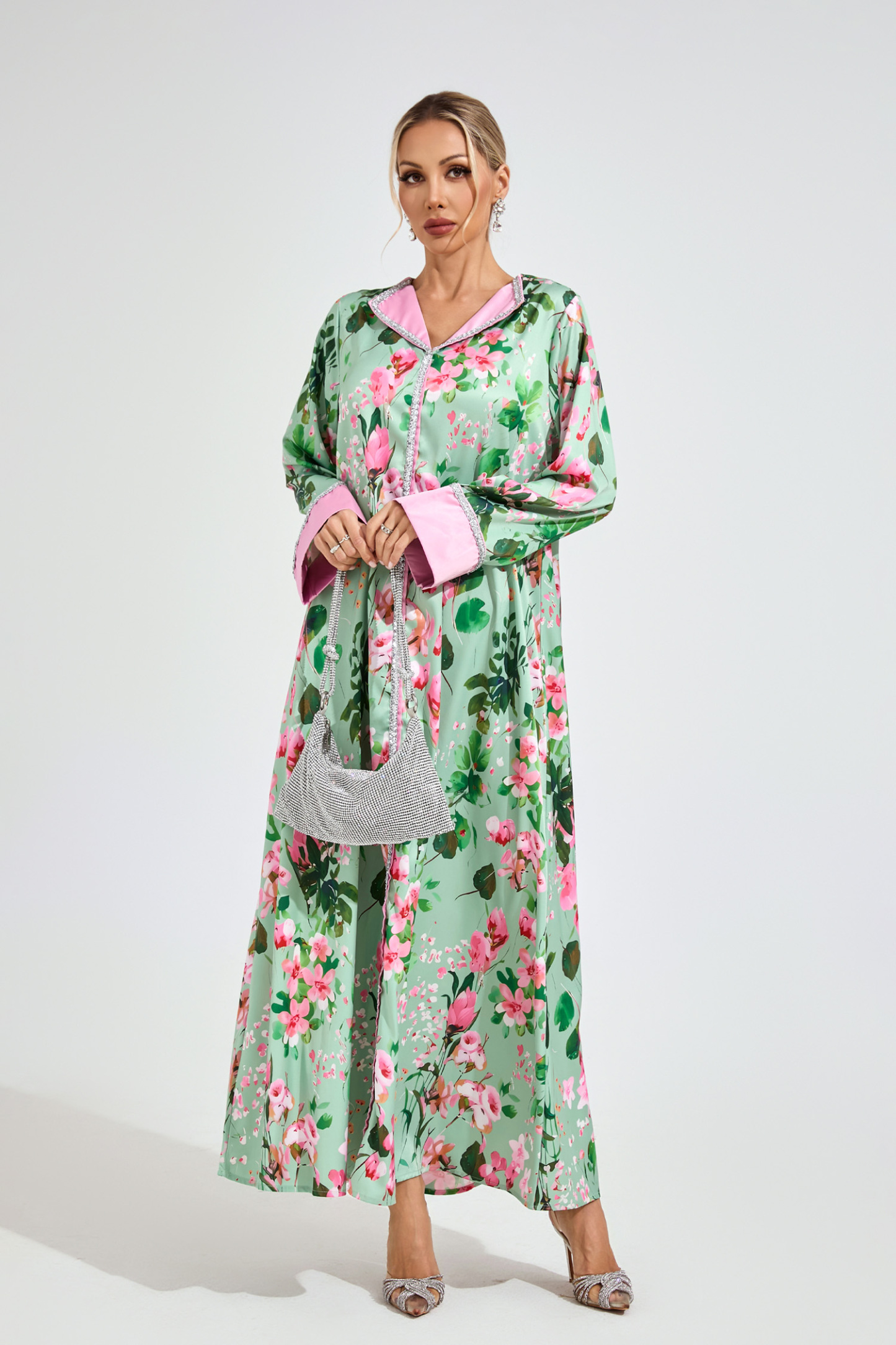 Keller Mint Green A-line  Print Floral Dress