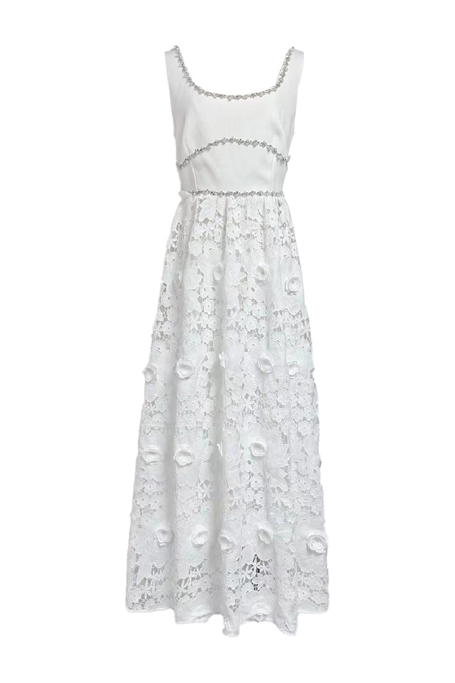 Dawn White Cut Out Flower Sleeveless Dress