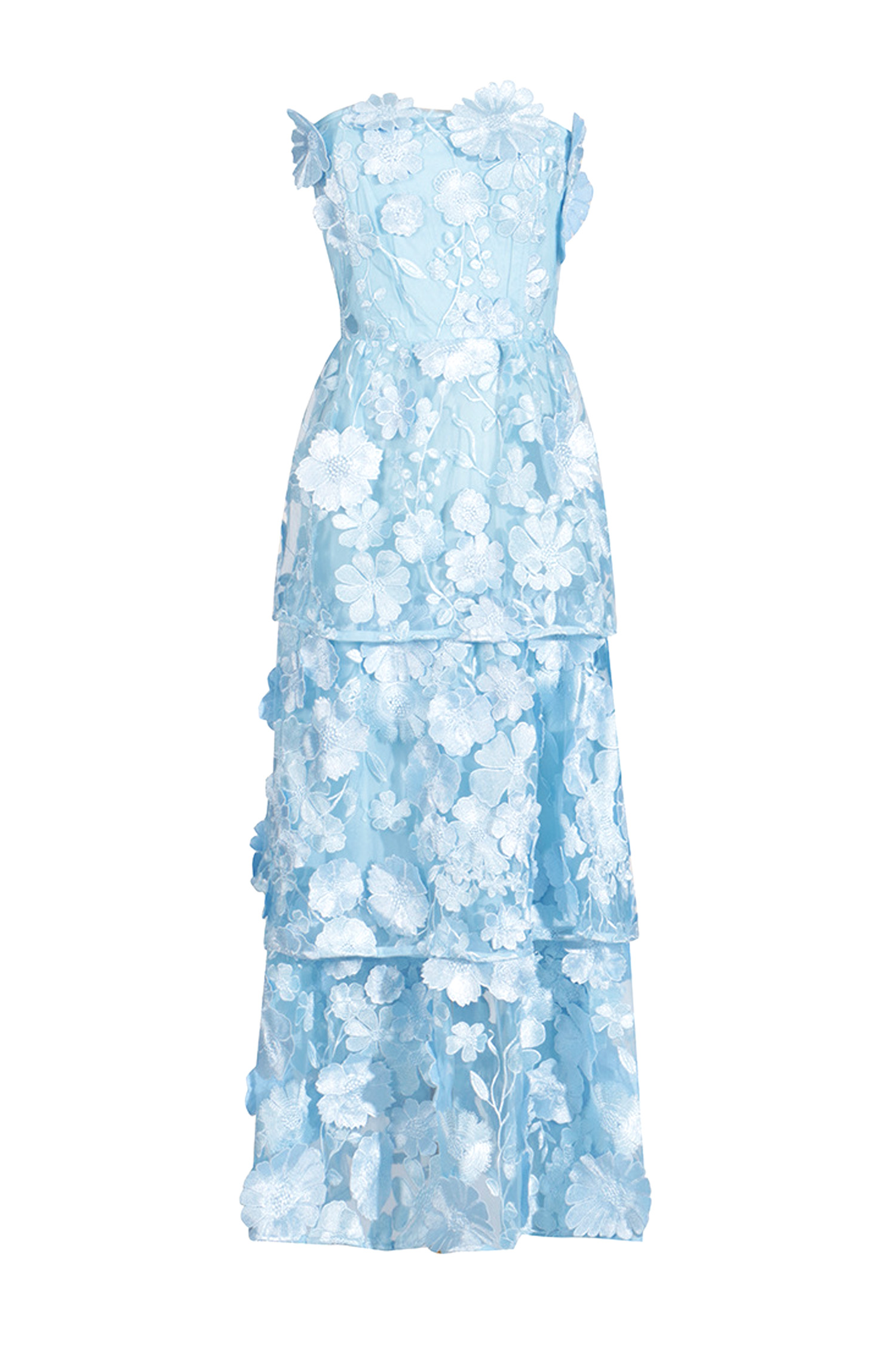 Garcia Blue Flower Off Shoulder Dress