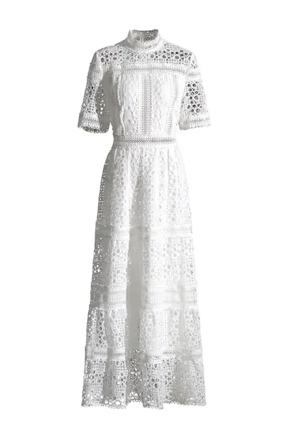 Dodd White Hollow Maxi Dress