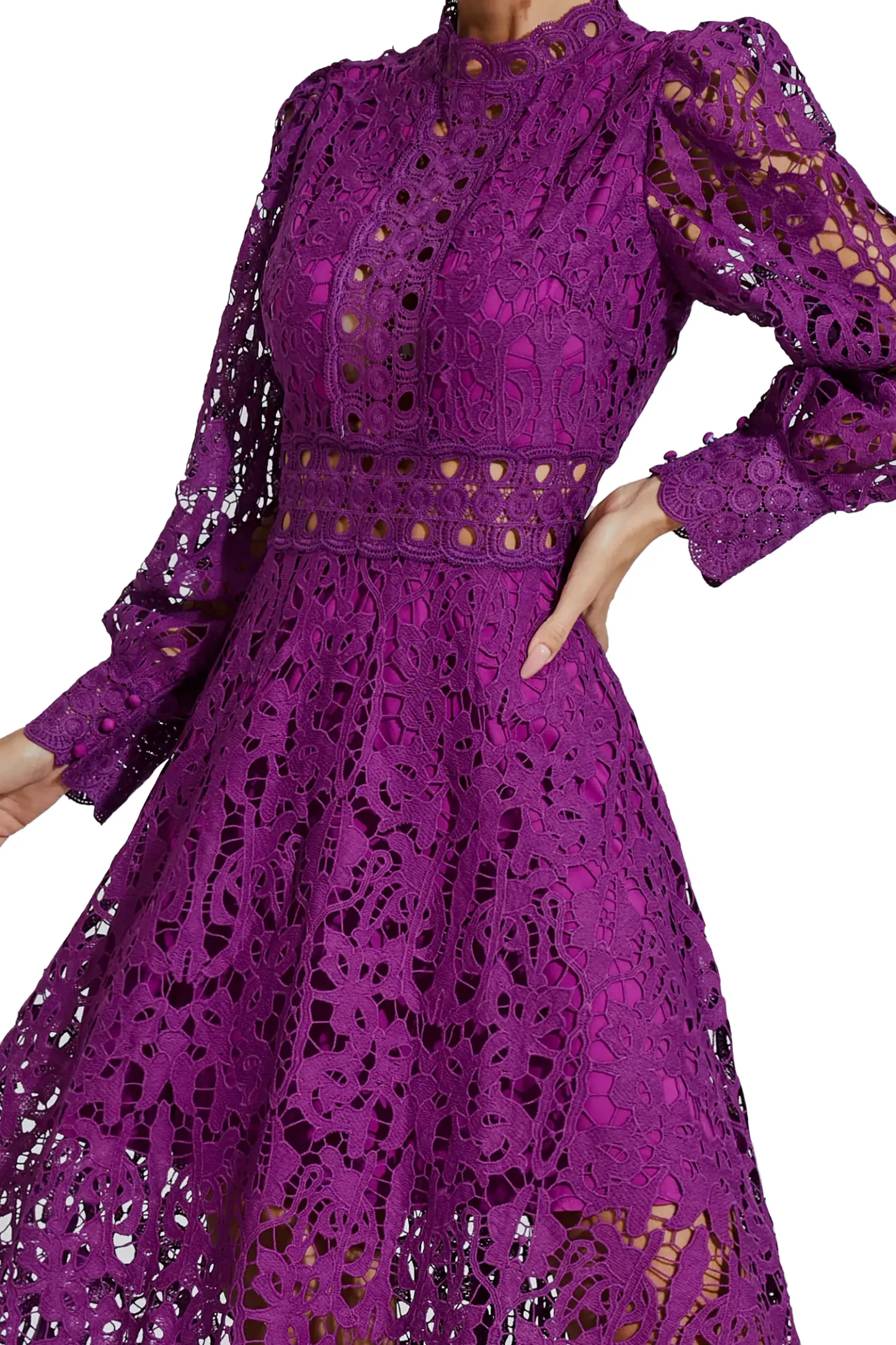 Murray Purple Lace Cutout Maxi Dress