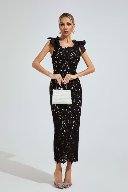 Mason Ture Black Corset Maxi Dress