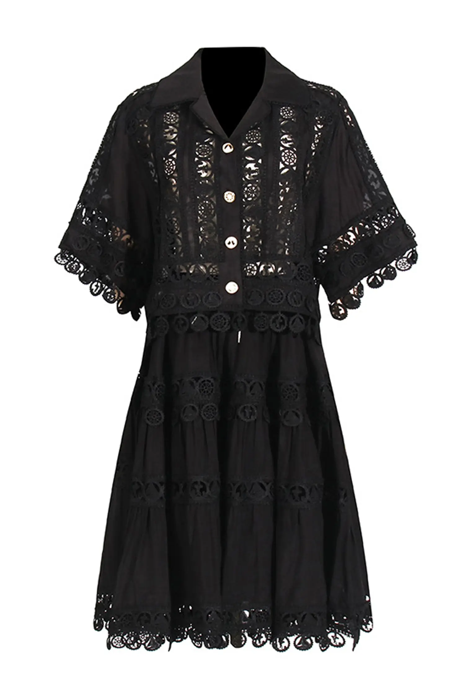 Patrick Black Lace Cut Out Set
