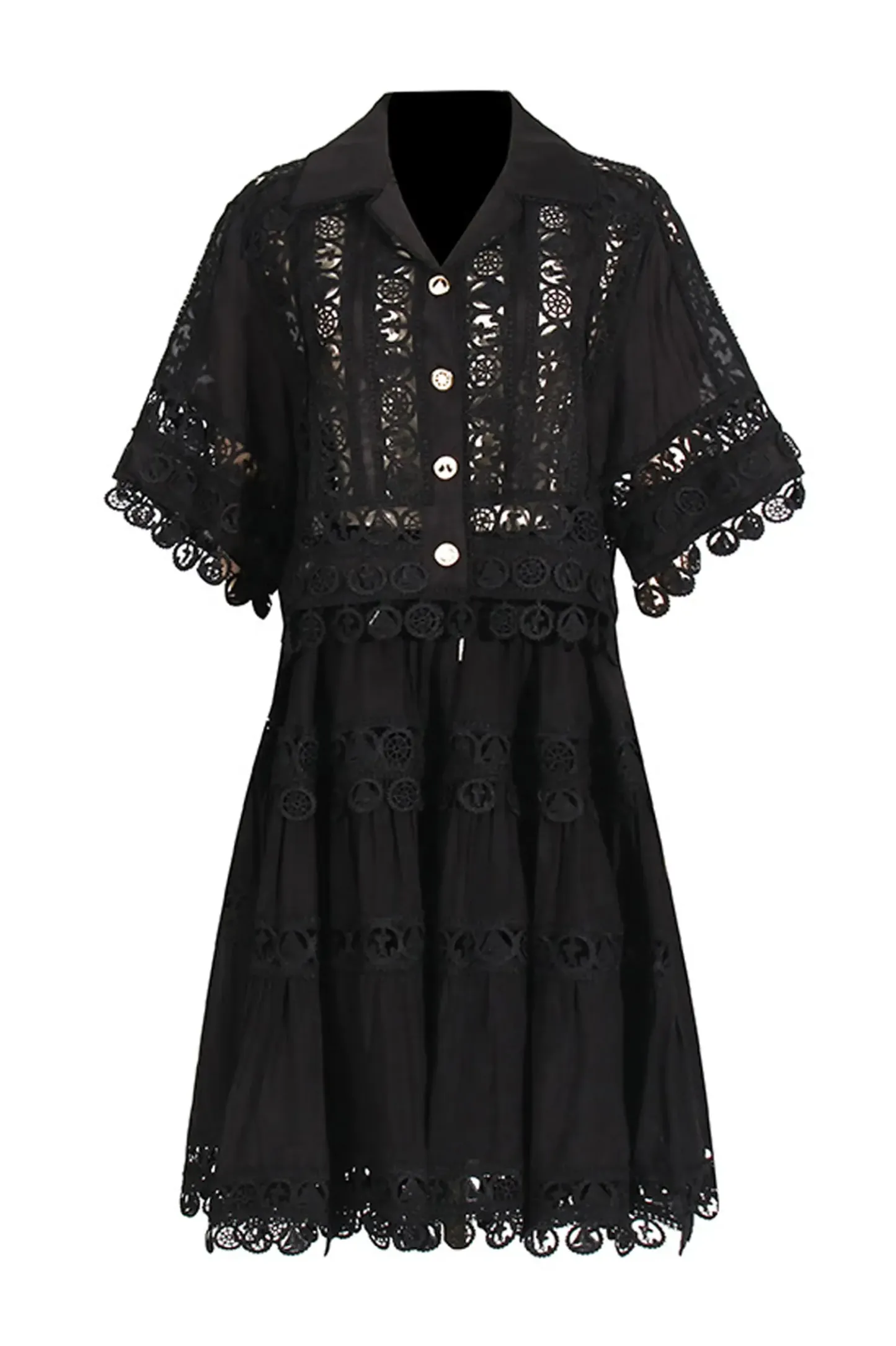 Patrick Black Lace Cut Out Set