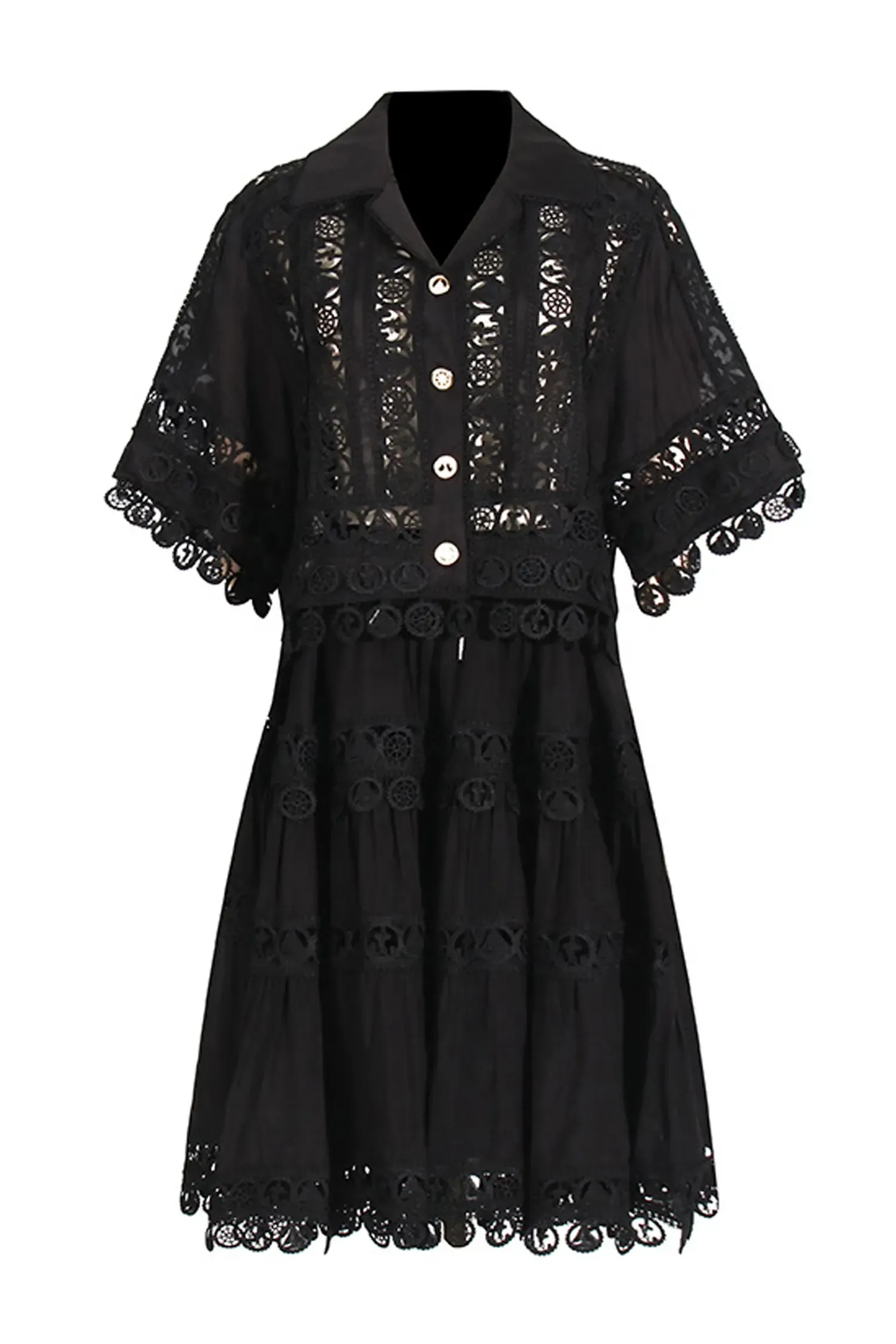 Patrick Black Lace Cut Out Set