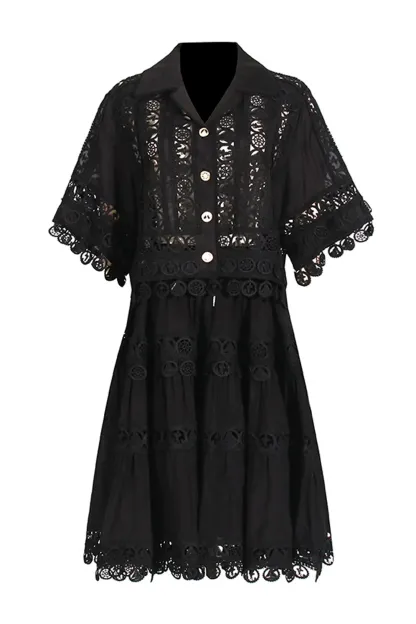 Patrick Black Lace Cut Out Set