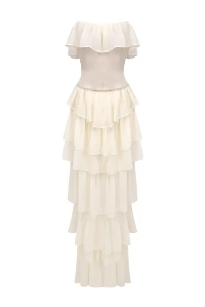 Thorndike Apricot Off Shoulder Dress 