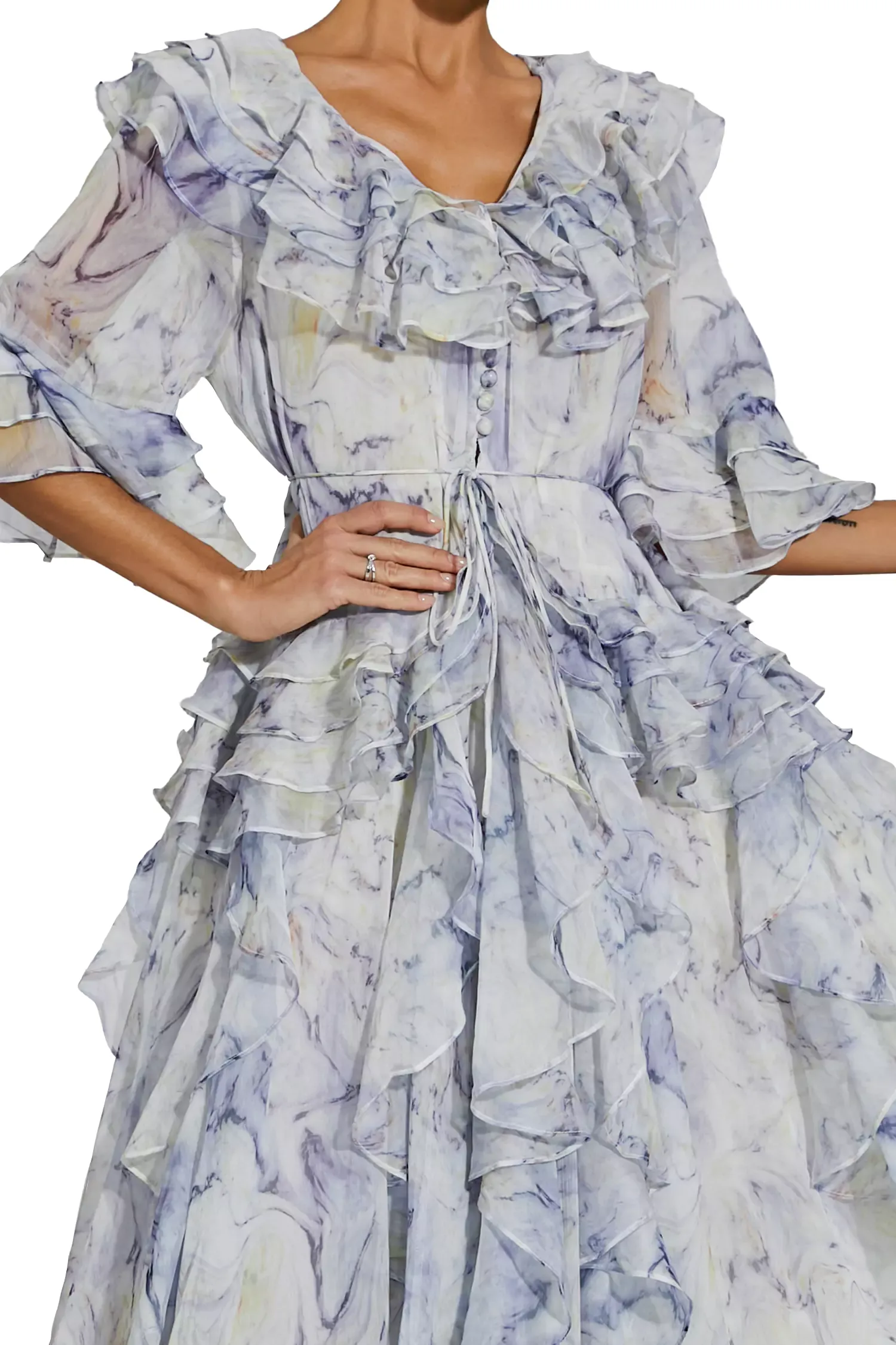 Datura Purple Ruched Midi Dress