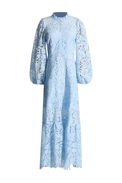 Truman Blue Cut Out Long Sleeve Dress