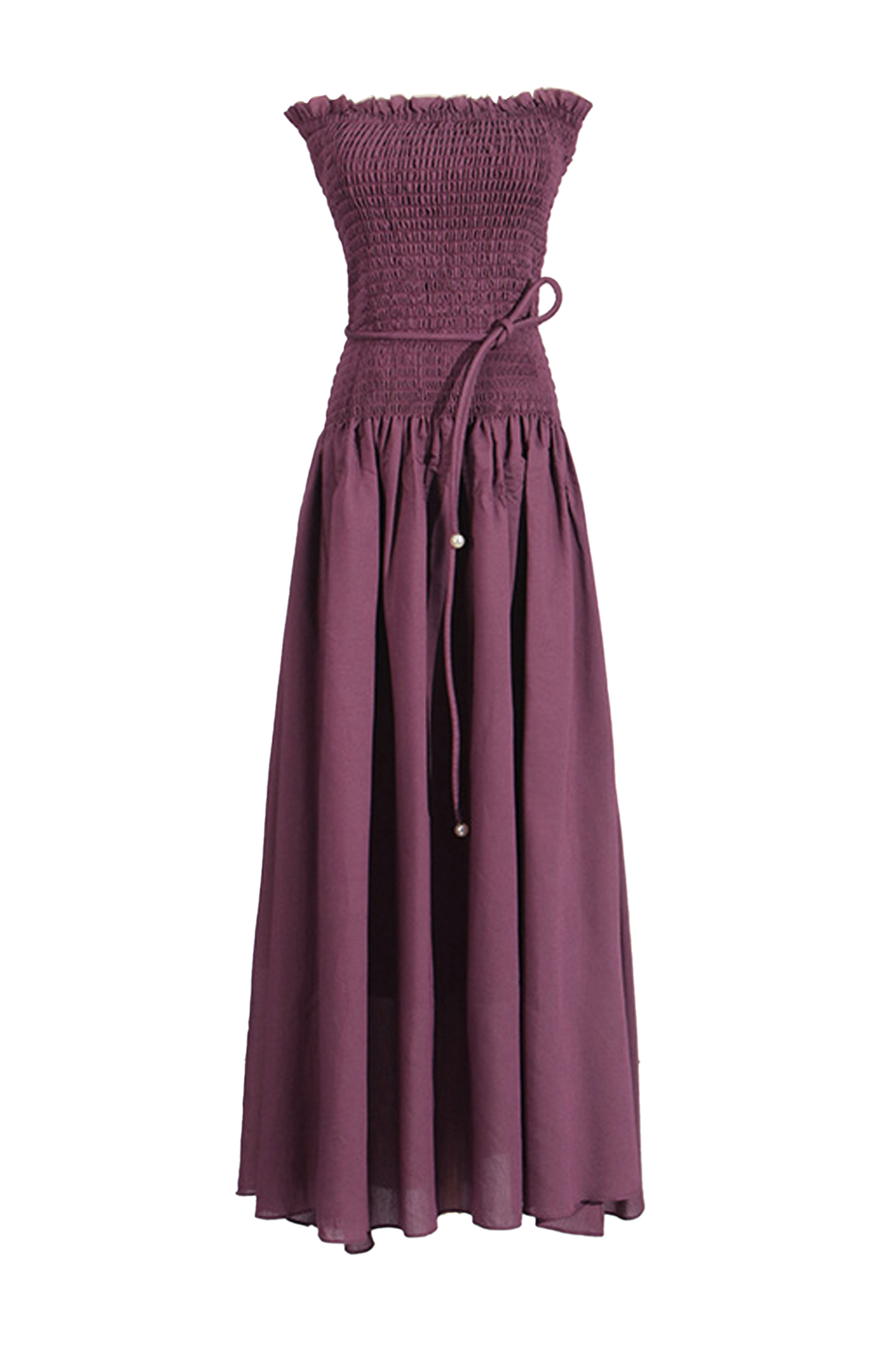 Adams Purple Ruched Off Shoulder Dress
