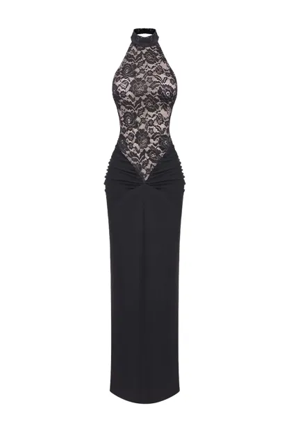 Raman Black Lace Off Shoulder Dress