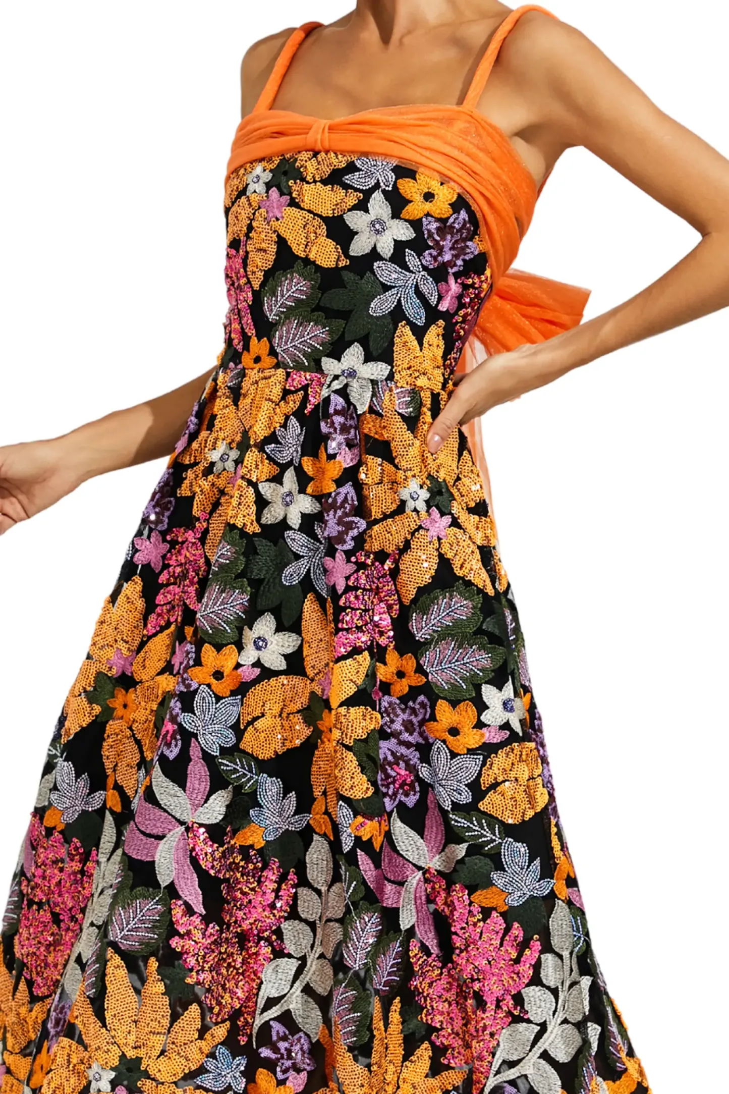 Keppel Floral Sequins Slip Maxi Dress