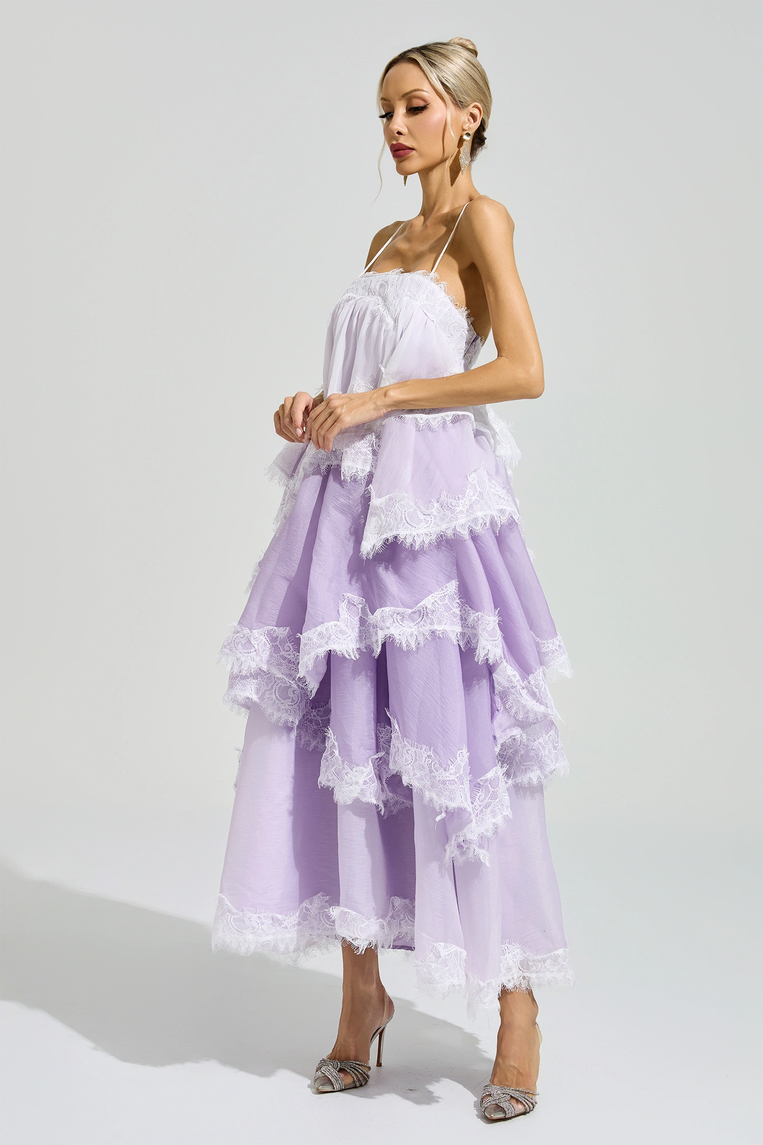 Kant Purple Lace Party Dress