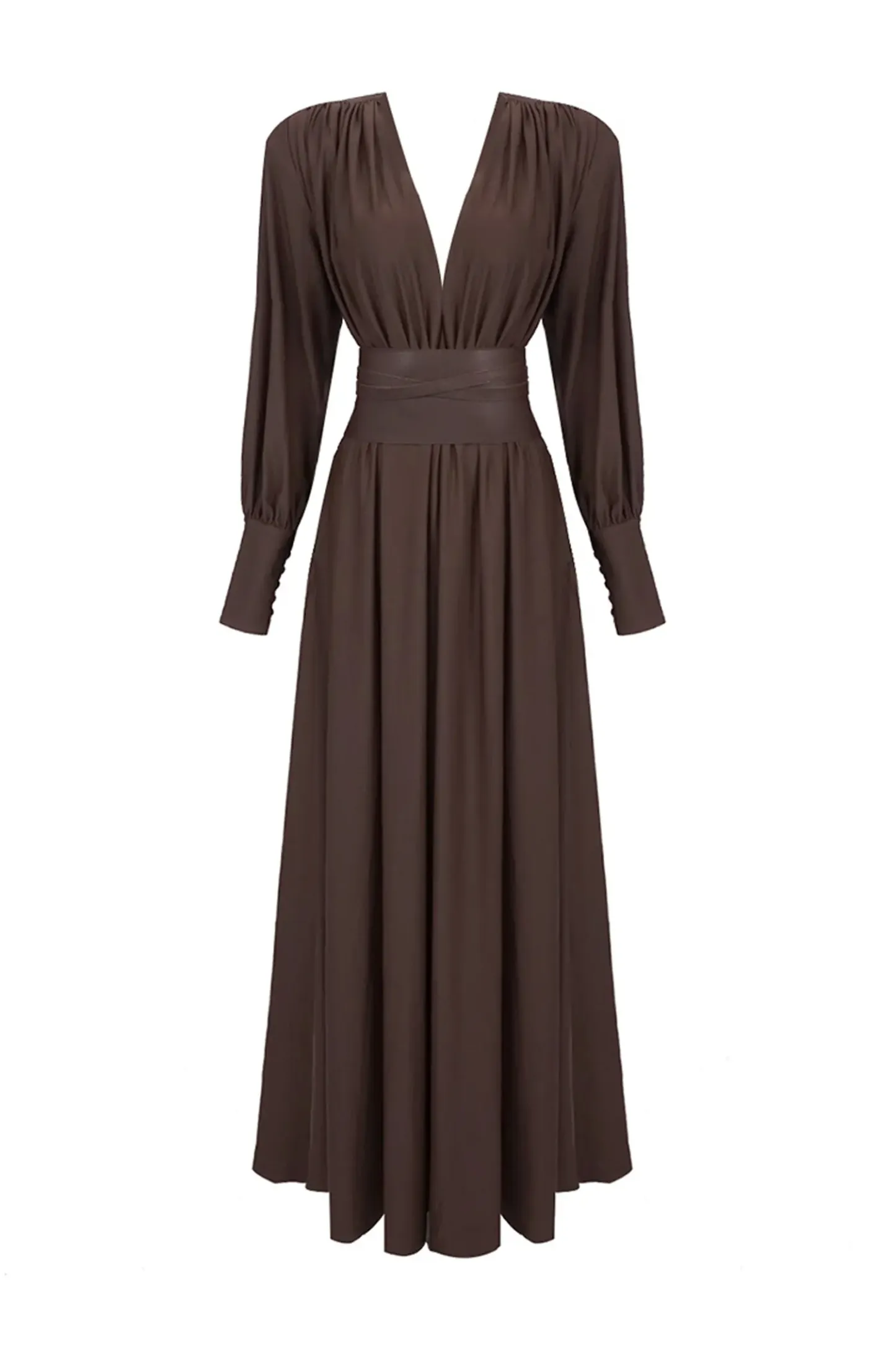 Ralph Brown Corseted Maxi Dress