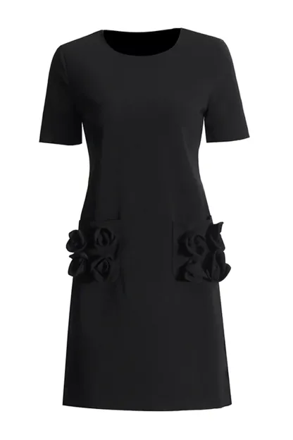 Freesia Black Rose Mini Dress