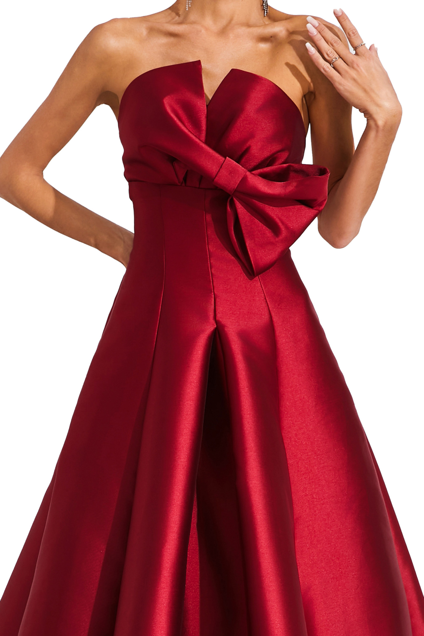 Elmer Red Bow Off Shoulder Dress