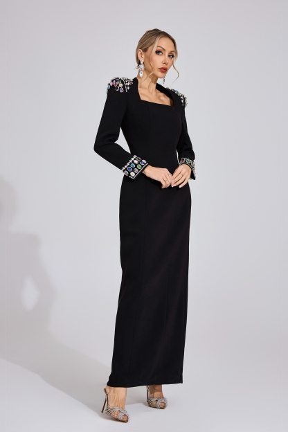 Crest Black Diamond Maxi Dress