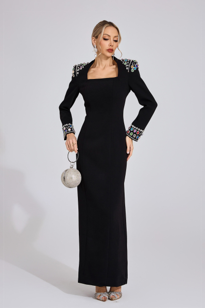 Crest Black Diamond Maxi Dress
