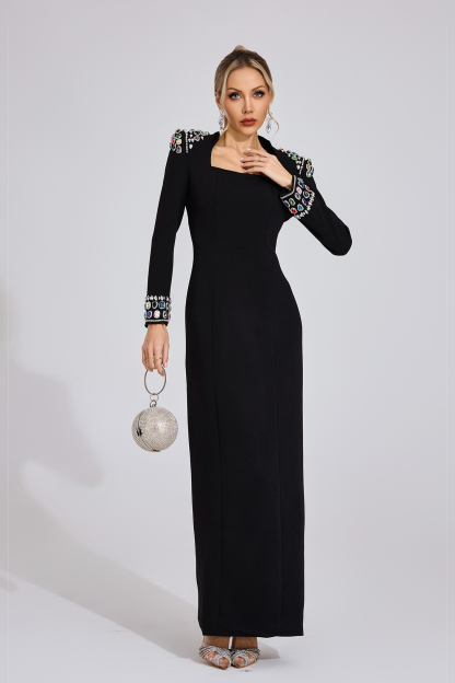 Crest Black Diamond Maxi Dress