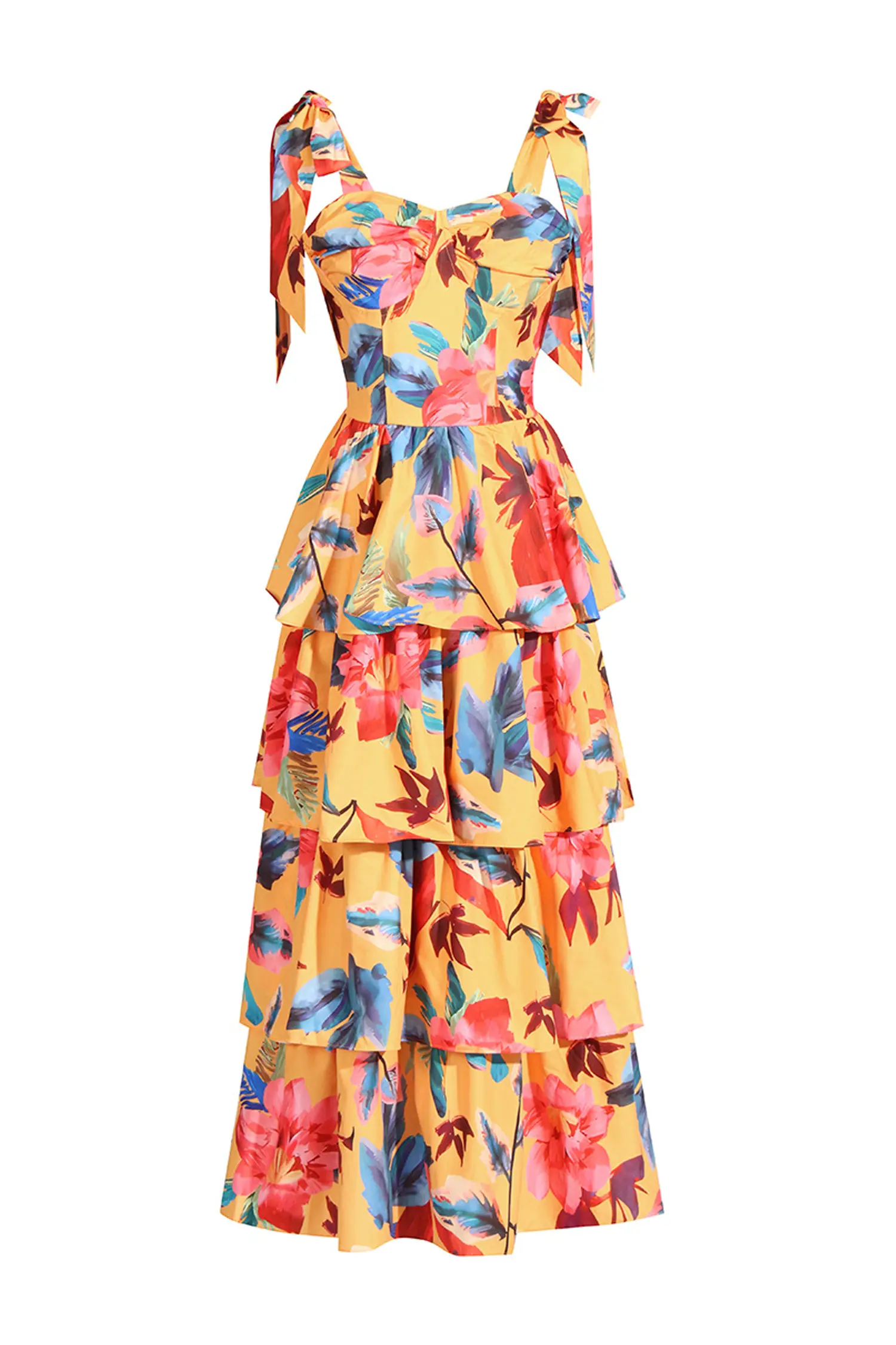 Godwin Floral Tiered Slip Dress