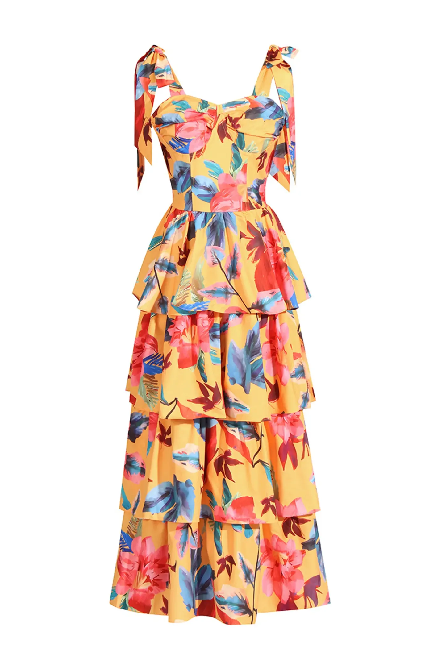 Godwin Floral Tiered Slip Dress
